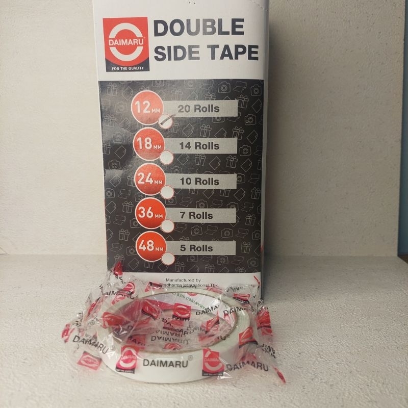 

DOUBLE TAPE 12 MMx 12 YARD DAIMARU/ SATUAN