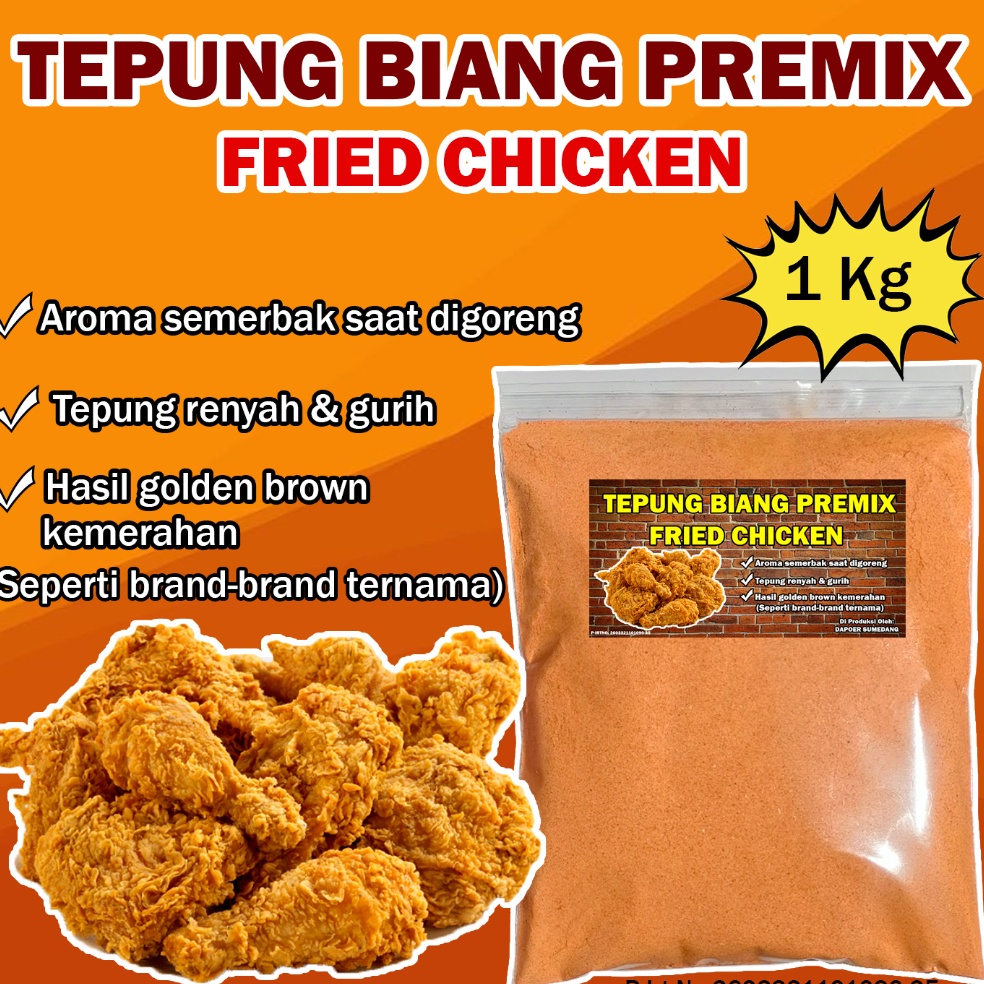 

8E47 TEPUNG BIANG FRIED CHICKEN/BUMBU INTI PREMIX AYAM GORENG/MARINASI 1KG 91
