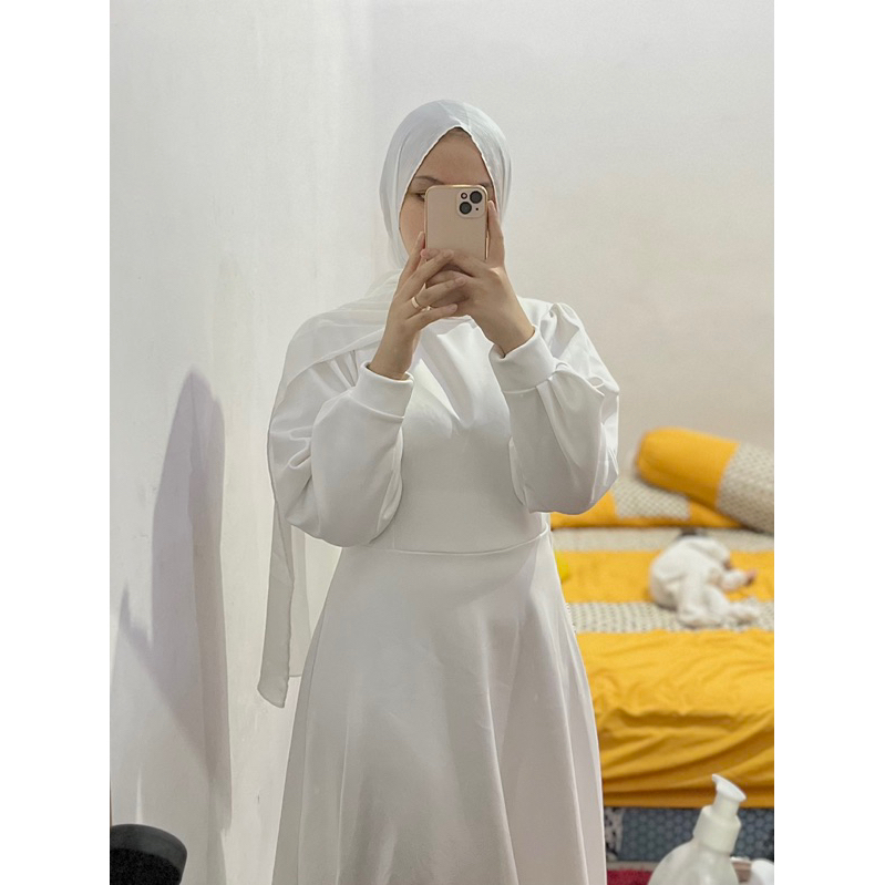 ALISYANA LONGDRESS|DRESS PREWEDDING|DRESS PUTIH|GAUN PUTIH