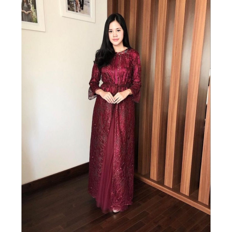 Acilla Dress in Maroon by AMR The Label