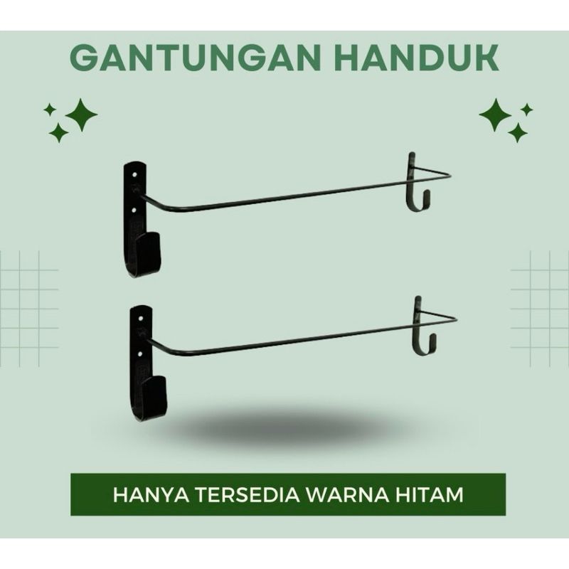 GANTUNGAN HANDUK Hook Hanger, Jemuran Dinding ❗️GRATIS 4 BAUT❗️