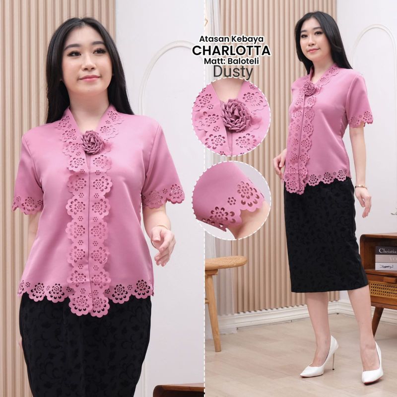 NEW ATASAN KEBAYA ENCIM MODERN CHAROTHA LENGAN PENDEK