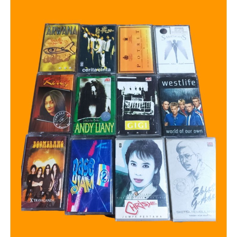 Kaset Arwarna Band Kaset Kahitna Kaset Potret Kaset Samsons Kaset Kirey Kaset Andy Liany Kaset Gigi 