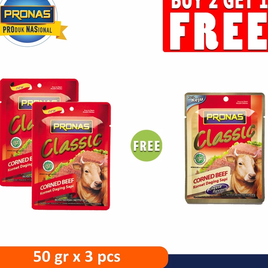 

TIPE PKW163 PRONAS Kornet Sapi Sachet 50g (2pc) Free Kornet Sachet Keju 50 g (1pc)