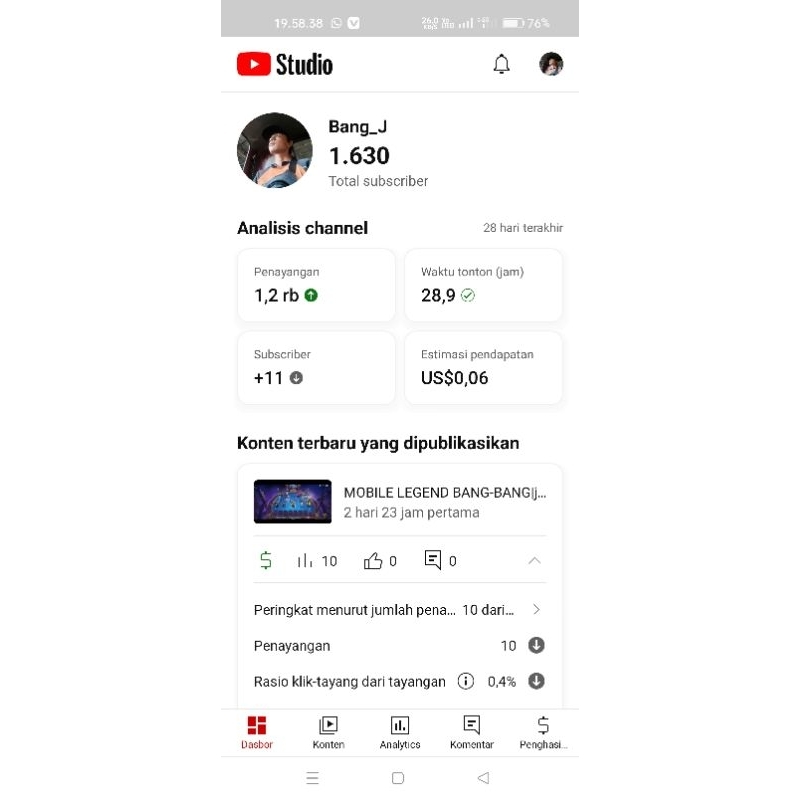 Dijual channel YouTube murah