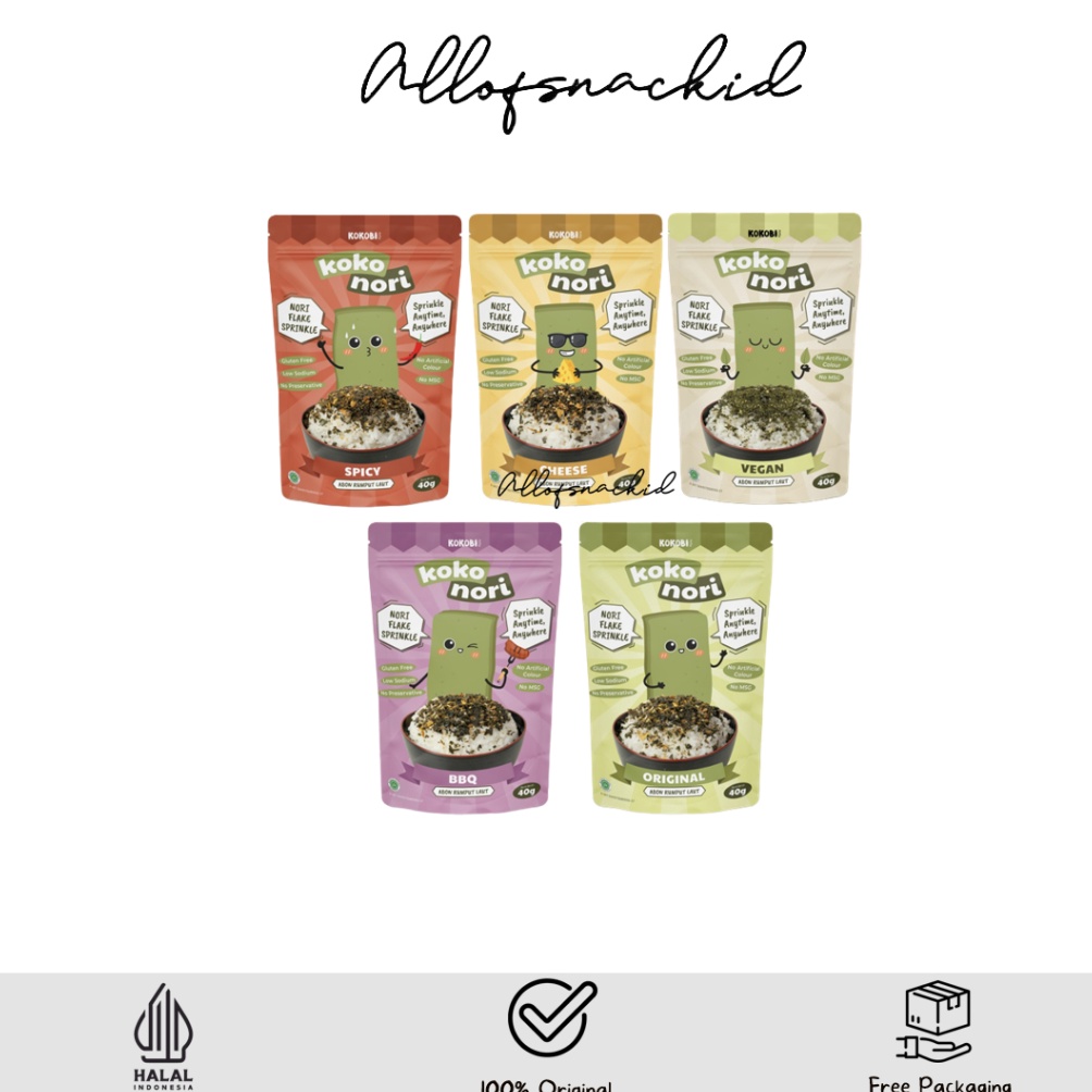 

Disk0n Kokobi - Koko Nori - Abon Rumput Laut Tabur - Nori Flake Sprinkle - Seaweed Flake - 40gr Barang Original