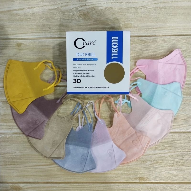 Masker DUCKBILL Ccare Hitam Putih Warna WE MASK SERI MIX WARNA MASKER ISI 50pc