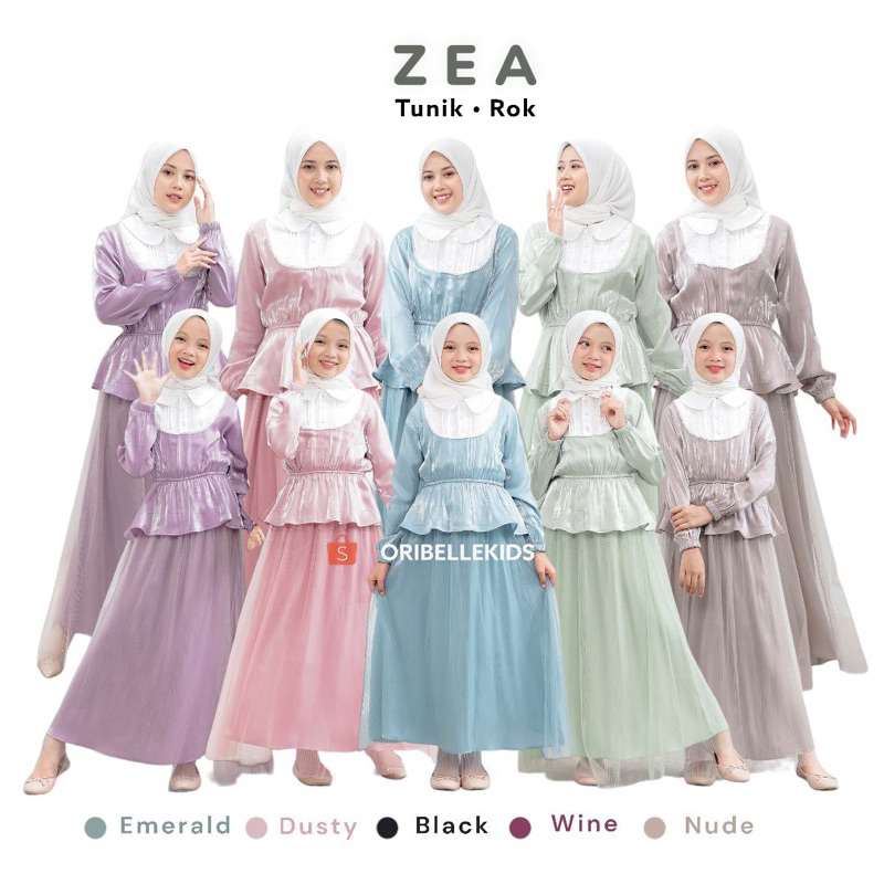 Zea By Oribelle/one set/tunik anak/baju muslim anak/setelan anak/setelan muslim anak/oribellekids/se