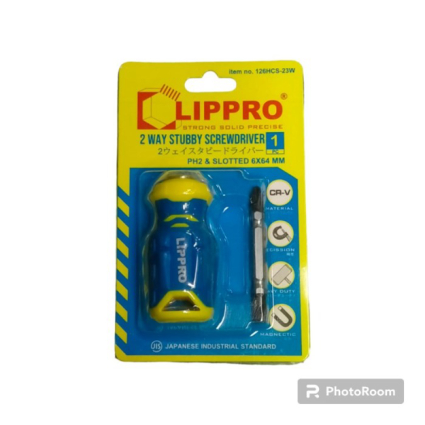 LIPPRO OBENG TWO WAY STUBBY PENDEK 126HCS-23W Murah
