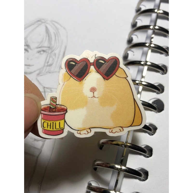 

Vinyl Sticker Chill Guinea Pig | Dekor Laptop Sticker DIY Diary Planner Notebook Scrapbook Aesthetic