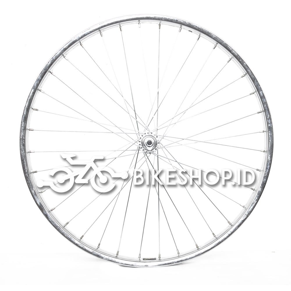 Wheelset Velg Sepeda Uk 24 Besi Chrome CP Depan / Belakang Rims Roda Siap Jadi | High Quality