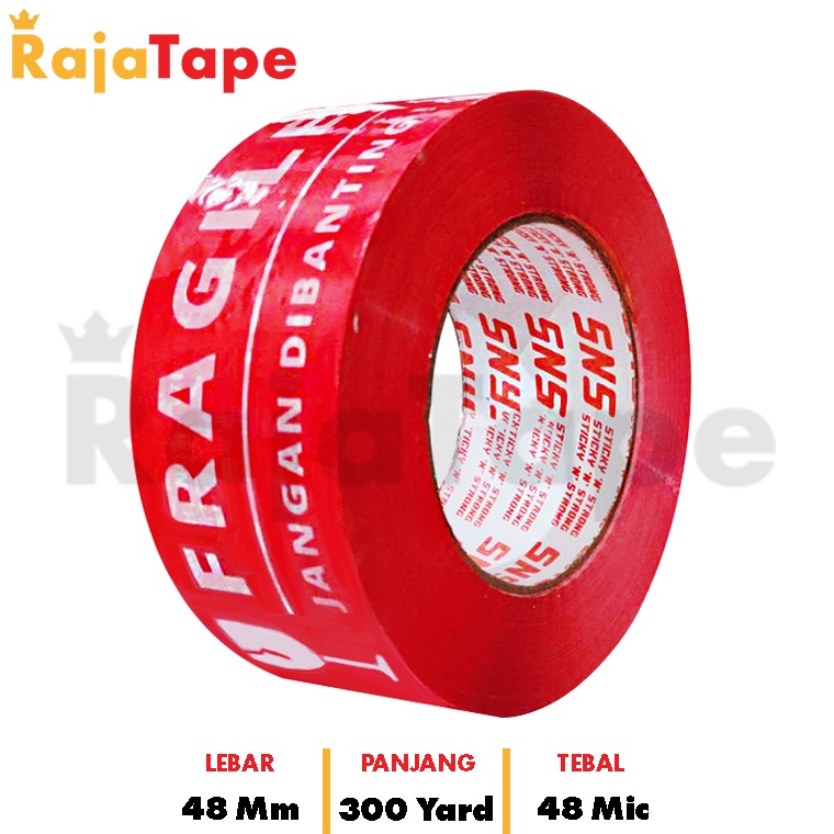 

[❀H77/] Lakban Fragile 300 Yard x 48 Mm x 48 Mic Sticky N Strong (SNS) Segera Beli