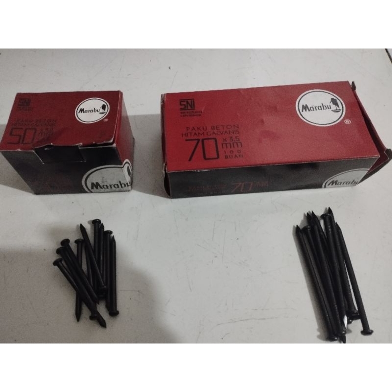 paku beton hitam marabu 5cm 7cm/(100pcs/paku beton marabu