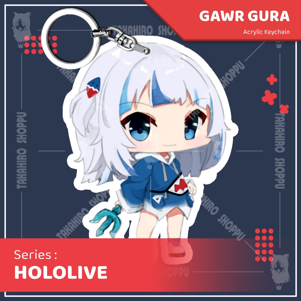 Ganci / Gantungan Kunci / Keychain Akrilik Hololive GAWR GURA