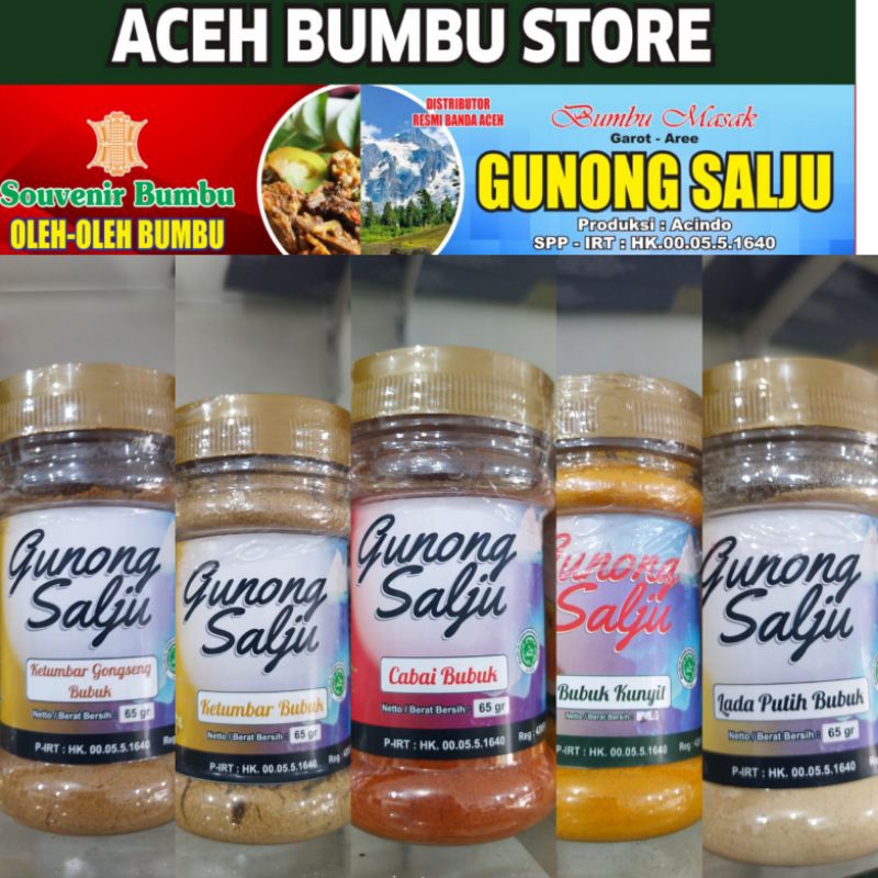 

GUNONG SALJU Rempah Bubuk Premium | Cabe, Kunyit, Ketumbar, Lada Putih