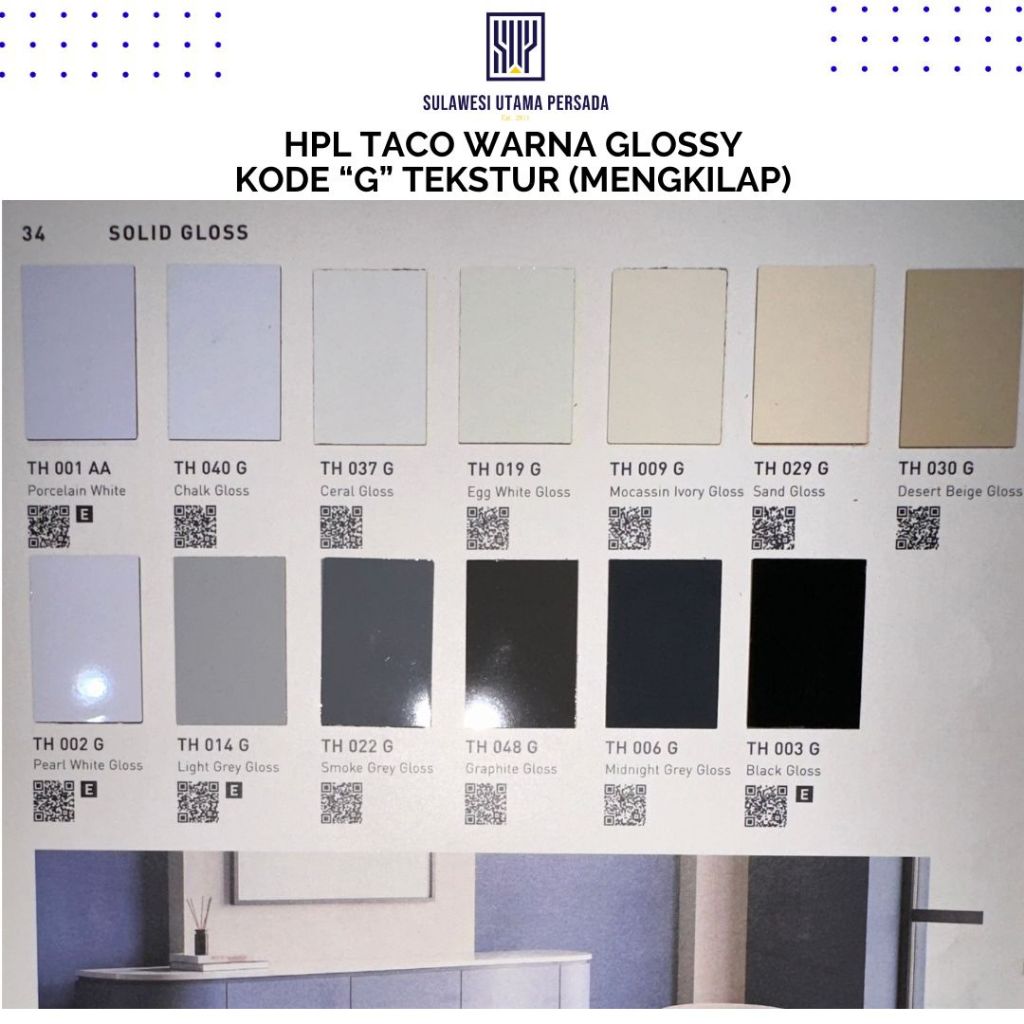 HPL TACO warna solid gloss / hpl taco mengkilap warna solid / hpl taco glossy