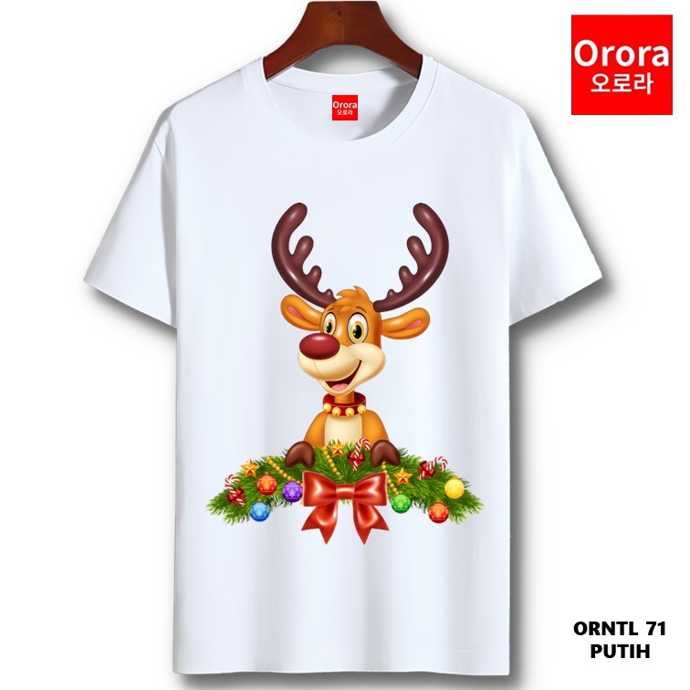 Orora Kaos Natal Distro Premium - Baju Atasan Sablon Pria Wanita Warna Hitam Putih Ukuran S M L XL XXL XXXL keren Original orntl 71