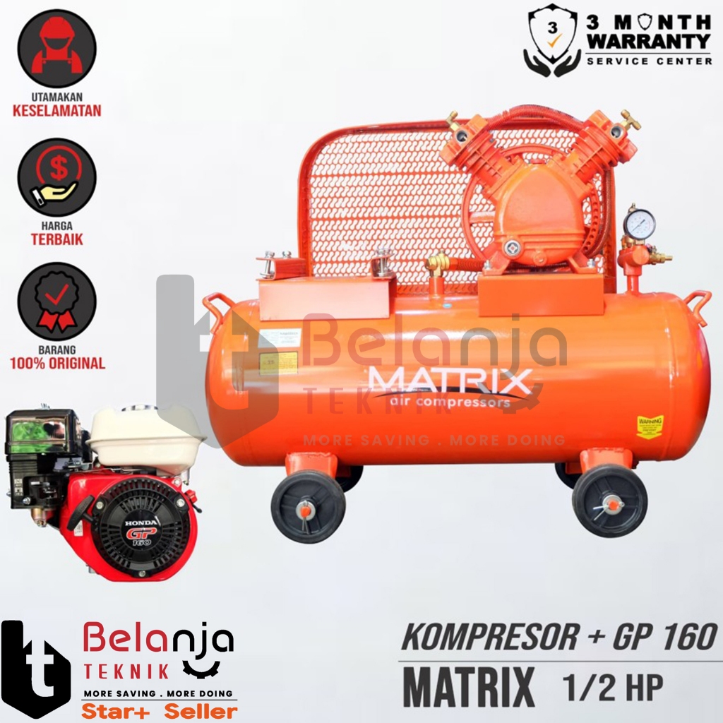 Matrix Mesin Kompresor Angin 0.5 Hp Honda Gp 160 5.5 Hp Air Compressor