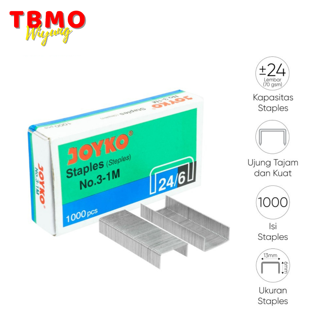 

TBMO Staples Isi Stapler Refill Staples Joyko No.3 - Pcs