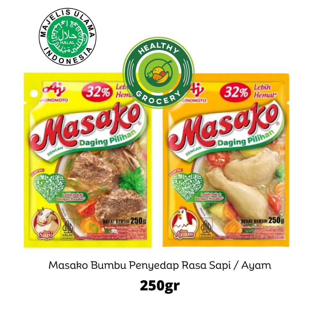 

Masako Bumbu Kaldu Ayam / Sapi 250gr / Bumbu Penyedap Rasa / Masako