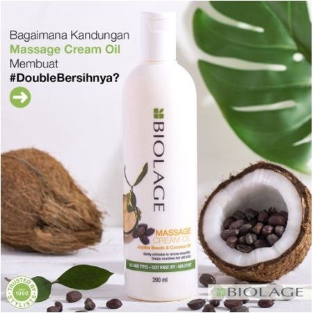 MATRIX BIOLAGE MASSAGE CREAM OIL 390ML JOJOBA BEADS & COCONUT OIL