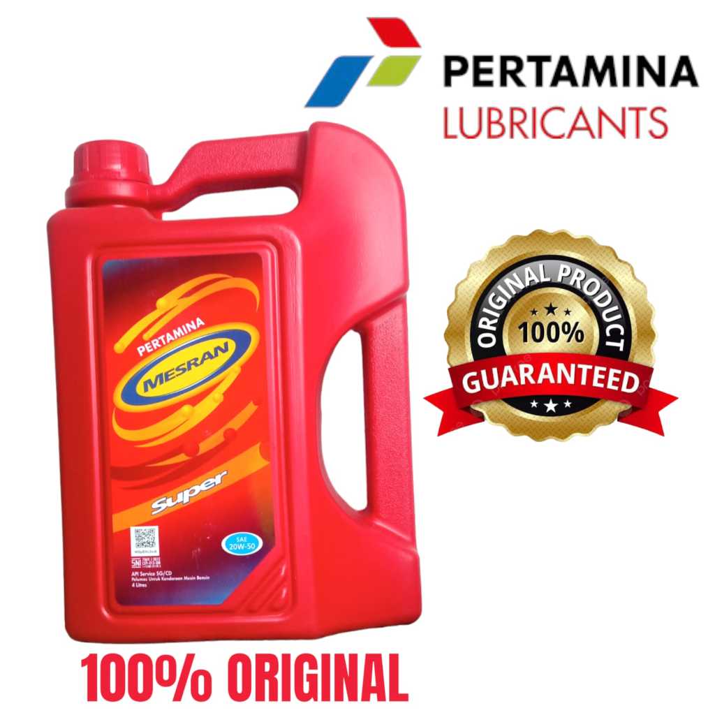 Oli Mesran Super 4 Liter Oli Mesin 4000ml SAE 20W-50 ORIGINAL PERTAMINA