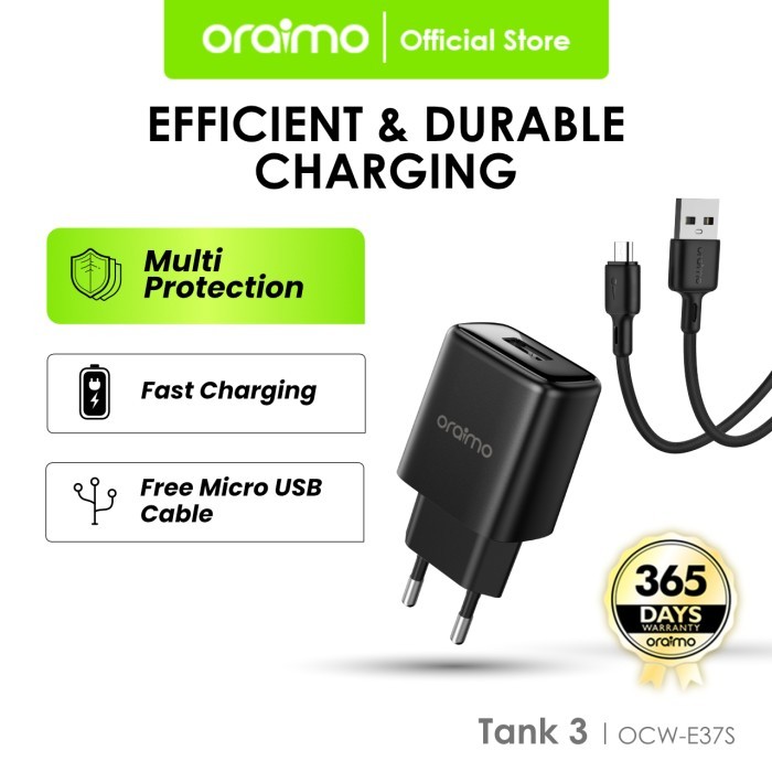 Charger Micro USB Oraimo Fast Charging Oraimo OCW E37SP M53 Original