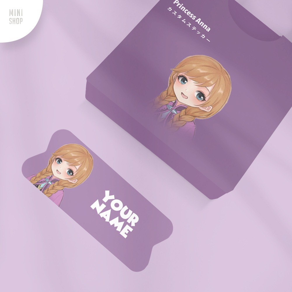 

Stiker Nama Custom Waterproof Princess Anna