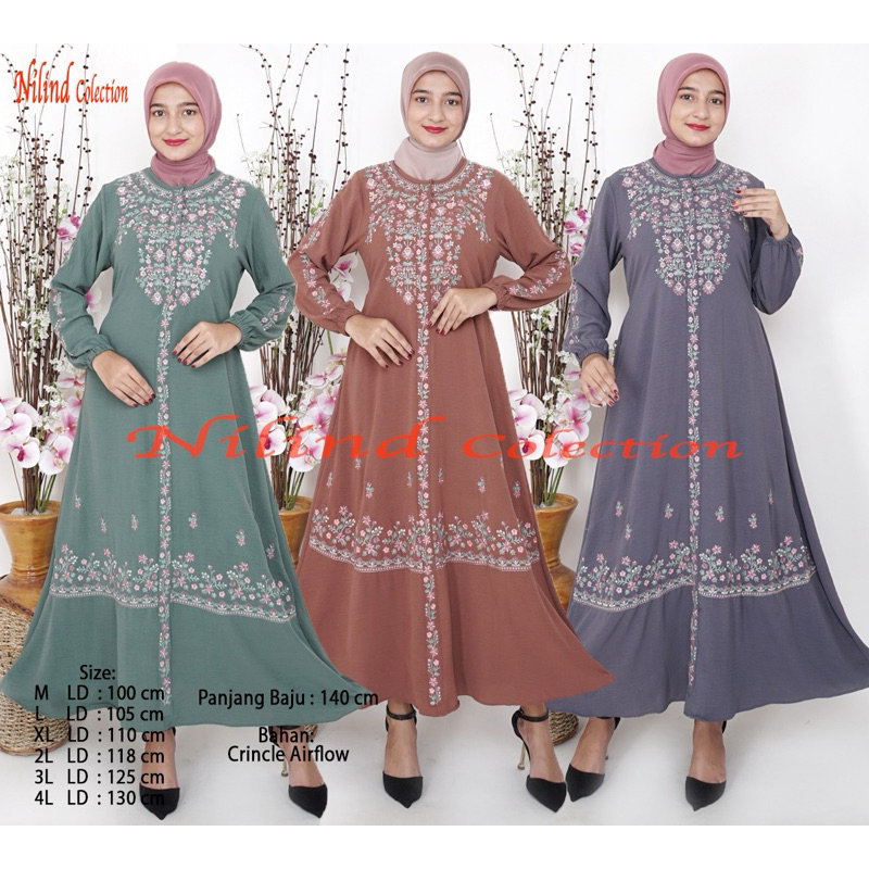 Gamis Crinkle Airflow Premium | Gamis Crinkle Bordir