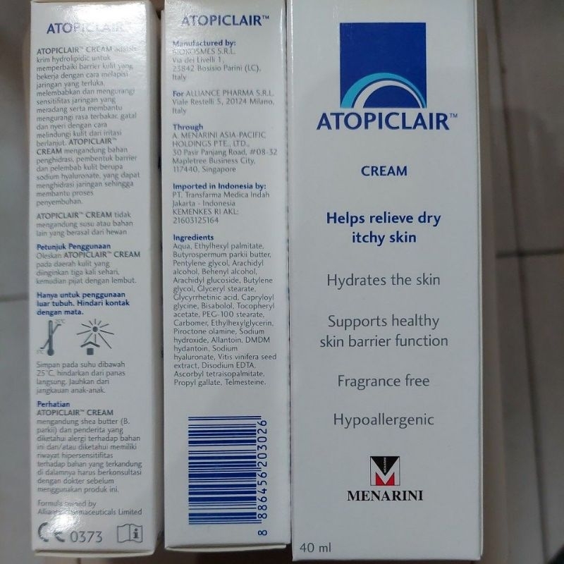 ATOPICLAIR CREAM 40ml. 100% Ori