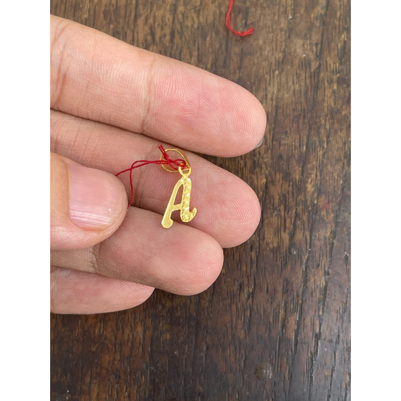 Liontin emas asli kadar 875 model huruf a