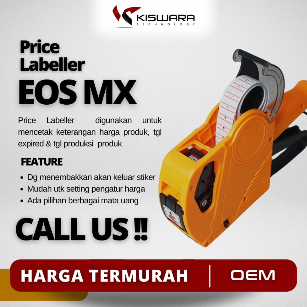 

Label Harga Price Labeller EOS MX-5500 [1 Baris/8 Digit] [Kuning] Murah