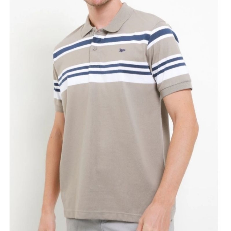 Kaos Polo Pria Motif Garis ( Salur ) Walrus Original