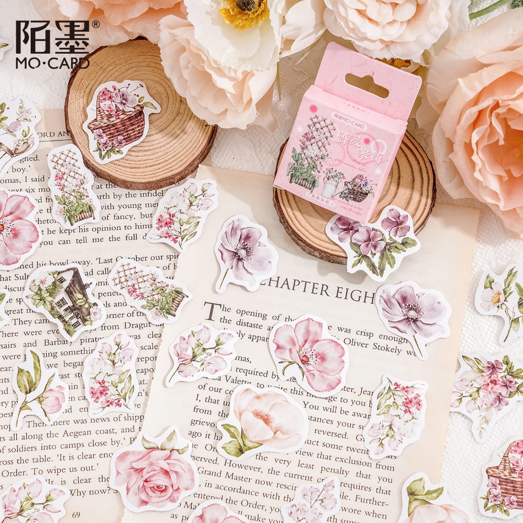 

【MAPLESOL】46 Pcs Flowers Blossom Deco Sticker DIY Scrapbook Stiker Jurnal Diary Planner Kotak / Stiker Kertas Bujo Journaling Bullet / Dreamy Deco Sticker Planner DIY Scrapbook Stiker Korea / Aesthetic Sticker Box DIY Diary Planner