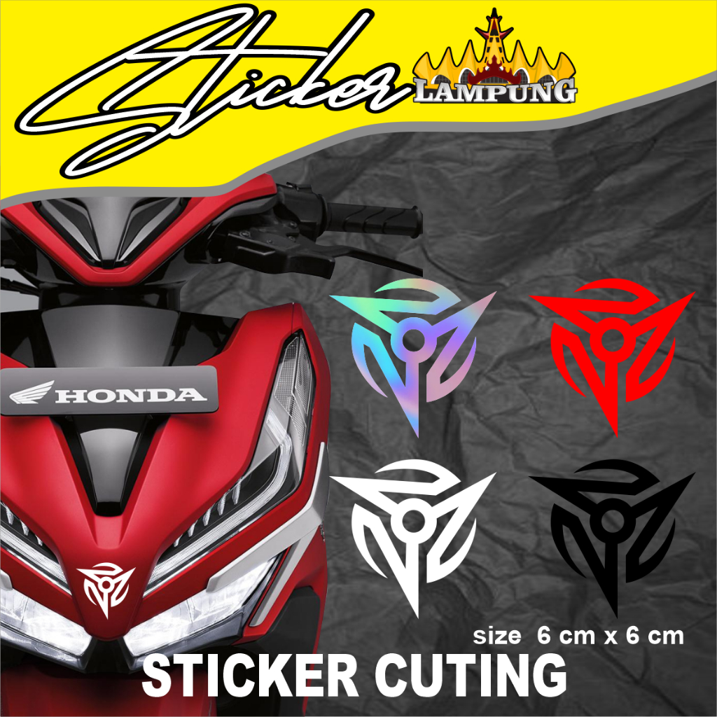 STIKER CUTING LOGO SEGITIGA BULAT STIKER LOGO KEREN UNTUK MOTOR
