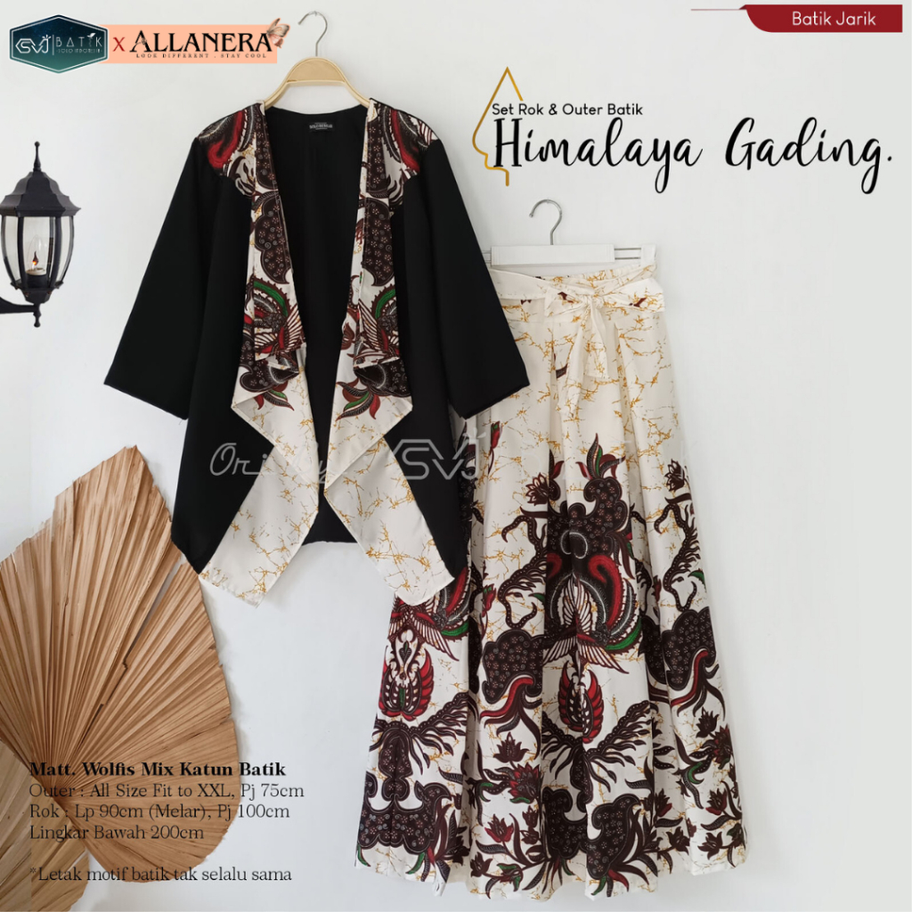 SETELAN BAJU BATIK WANITA REMAJA SETELAN BATIK TERBARU OUTER ROK HIMALAY GADING ORIGINAL SVJ