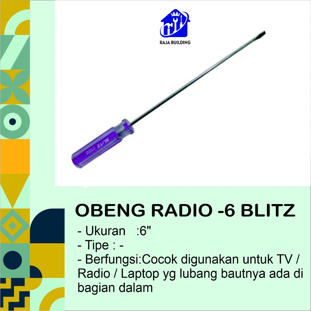 Obeng Radio -6 Blitz / Obeng Radio Blitz / Obeng Setting