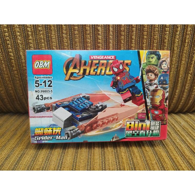 Mainan balok susun Spiderman Avengers Iron Spider Brick