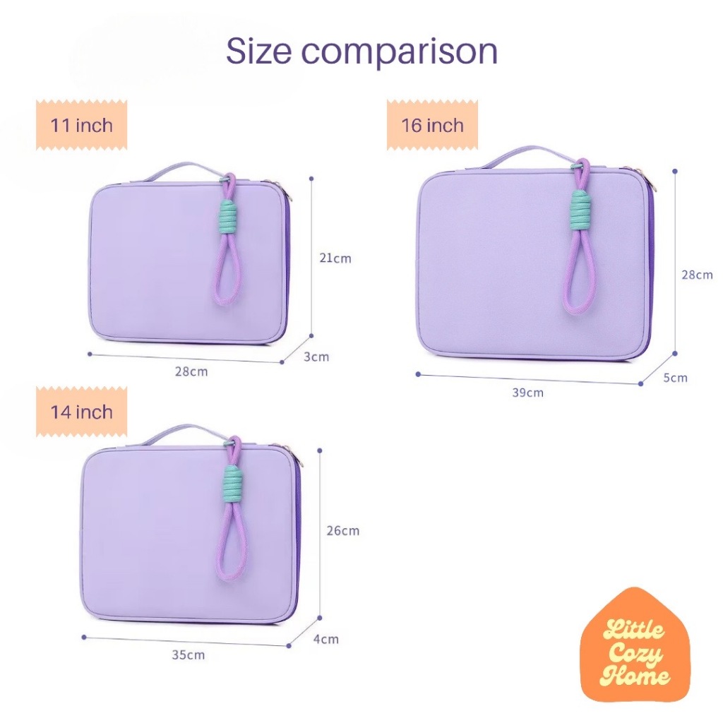 Hanami Pastel Tablet 11 13 15 16 Inch Tas Laptop iPad Sleeve / Handstrap Tas Kantong Pelindung Sarung Cover HP Tablet 10.9 12 13.3 14 16 Sarung Pouch Cover Komputer Leptop Multifungsi / Macbook Air 13in Kulit Leather Case Sleeve Mac Book