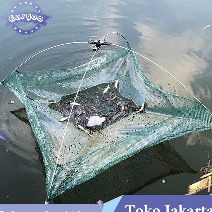 Terlaris 80cm Jala Udang Lipat Perangkap Udang Perangkap Kepiting Perangkap Ikan Bubu Payung.