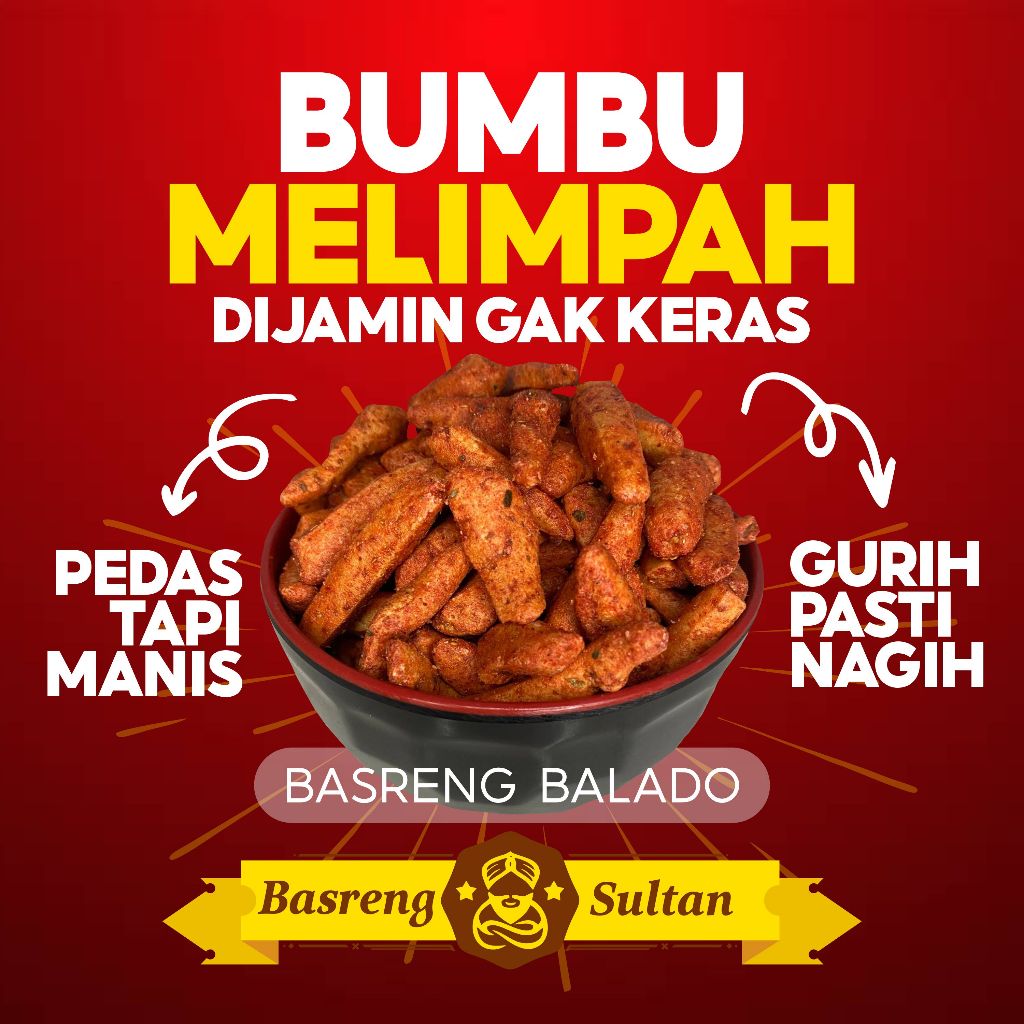 

500 gr - Basreng Viral Balado Pedas Manis Daun Jeruk Gurih Renyah Bumbu Melimpah