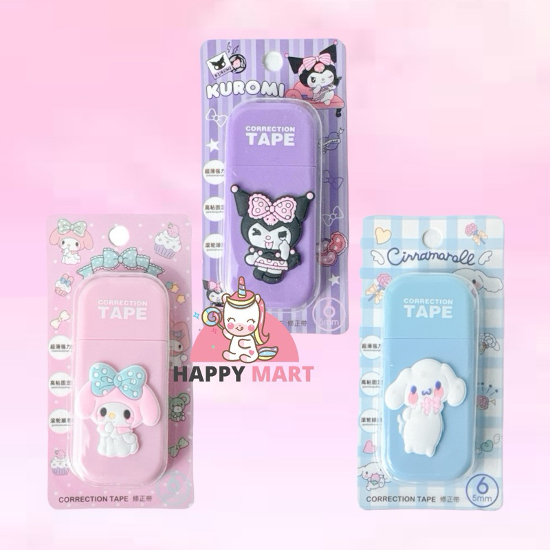 

Tip ex kertas rubber icon motif sanrio kuromi / melody / cinnamoroll