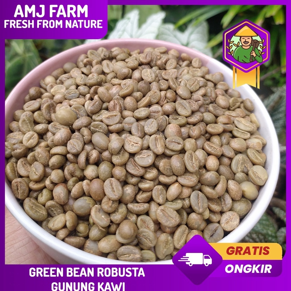 [‰M42&lt;] PREMIUM QUALITY 1 Kg Green Bean Kopi Robusta Gunung Kawi / Kopi Robusta Mentah Biji Kopi Pilihan (AMJ FARM) New Product