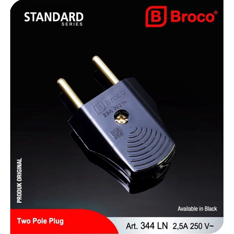 Steker Gepeng Broco Hitam 344 L - Steker Broco Hitam 344L
