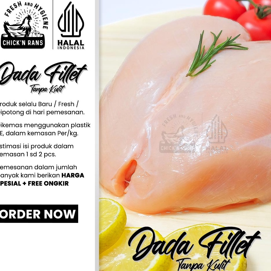 

BSSS4788 MEGA SALE Daging Ayam Dada Fillet Boneless Tanpa Kulit 1kg
