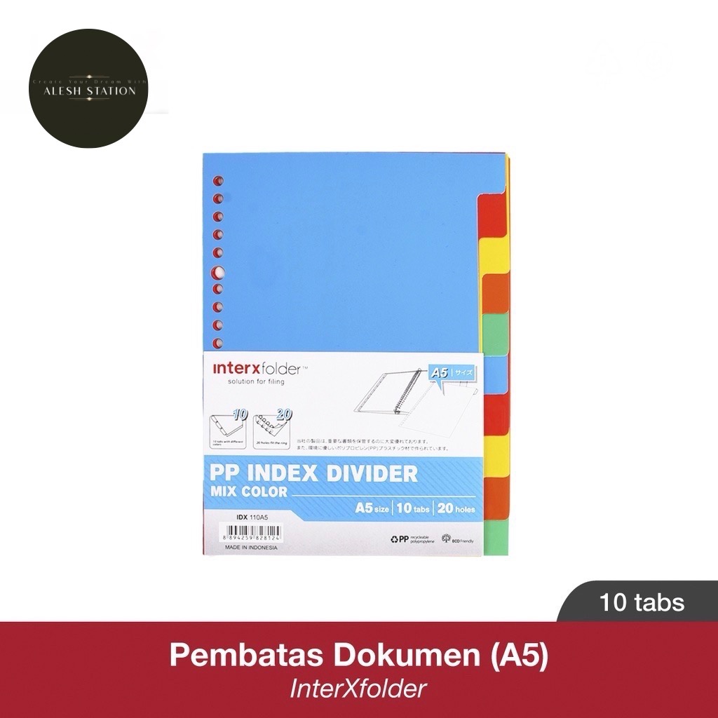 

Pembatas binder 10 Warna A5 / Index Divider A5 10 Tab Inter X / Kertas Pembatas Binder Ordner / Isi Binder