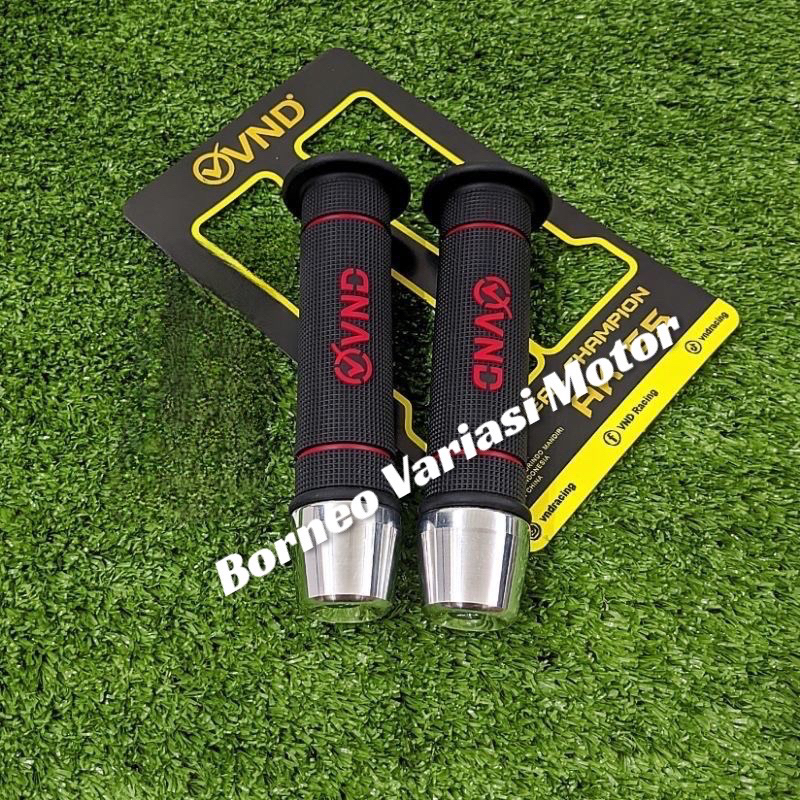 Handgrip VND Grip Bulu AK 55 Handfat Sarung Gas + Jalu Stang Universal Semua Motor 1set-Borneo Varia