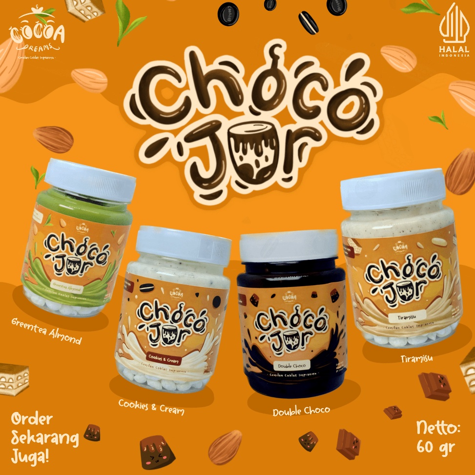 

Re4dy BISA COD !! Choco Jar Lumer Enak by Cocoa Dreams - Cemilan Coklat Jar Murah - Choco Jar Termurah - Choco Jar Viral - Choco Jar Renyah - Makanan Manis Bikin Semangat - Buat Naikin Mood - NyamNyam - Choco Dream - Coklat Enak Renyah Lumer Fast On