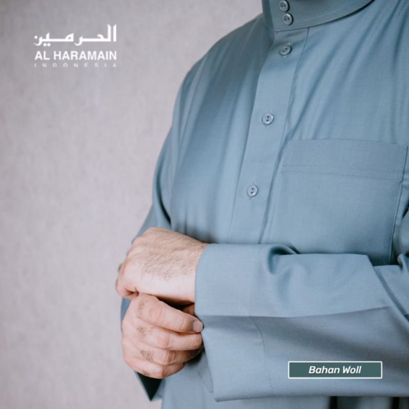 HOT DEALS BISA COD JUBAH GAMIS AL HARAMAIN WOLL POLOS KANCING BULAT IMPORT VIETNAM WOL POLOS