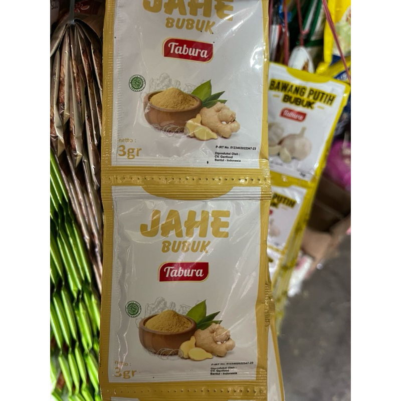 

Tabura Jahe Bubuk 1renceng isi 3gram x 12pcs / Jahe sachet renceng